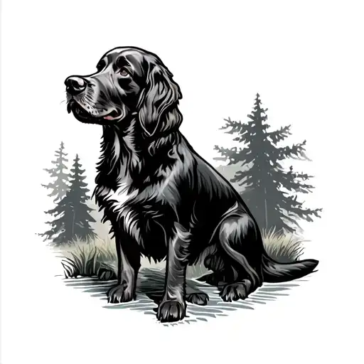 Irish Setter Hills River Forest With Lonely Reaper