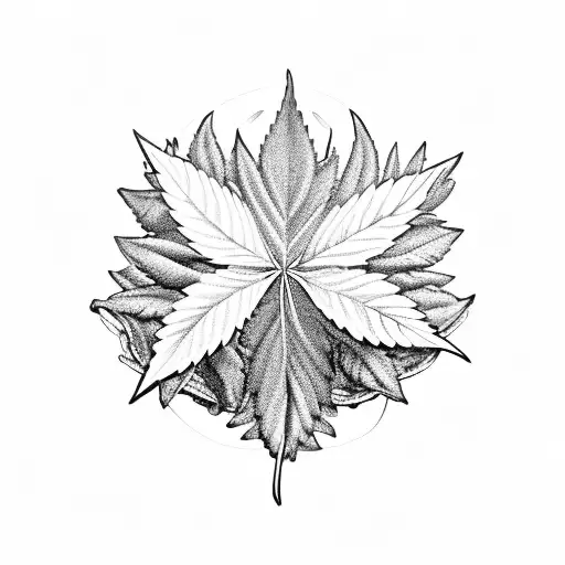 Weed Leaf Intertwined With A Basketball