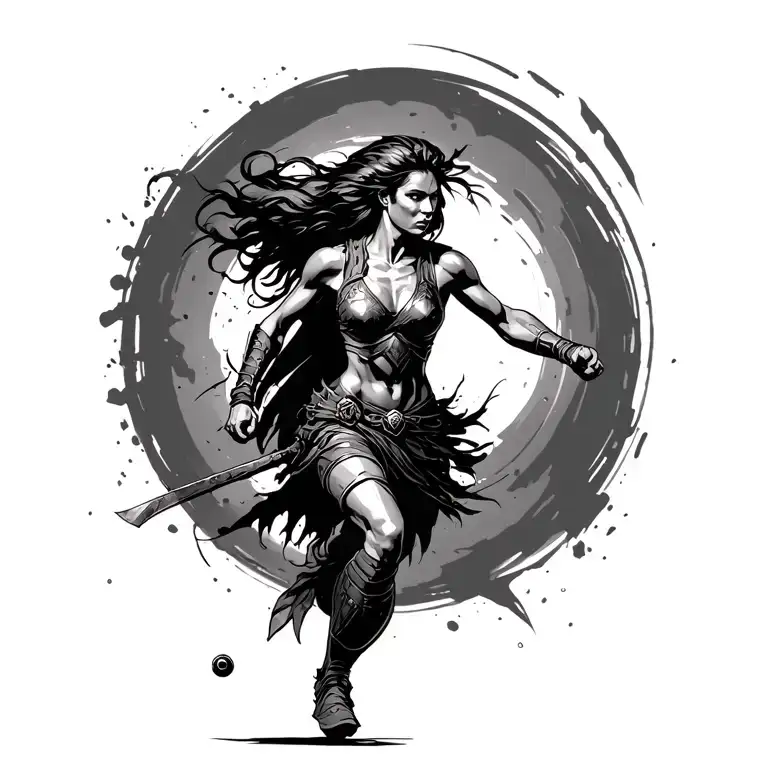 Spartin Warrior Woman Running