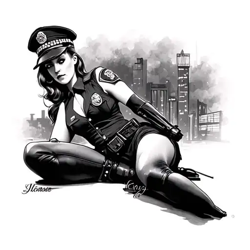 Woman Police Officer Pin Up