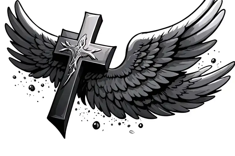 Christian Cross With Wings