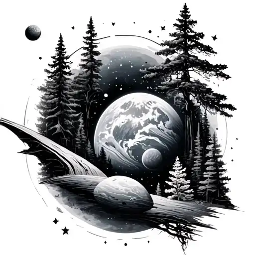 Space And Nature Scene