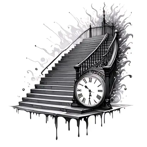 Stairs Into Clock Melting