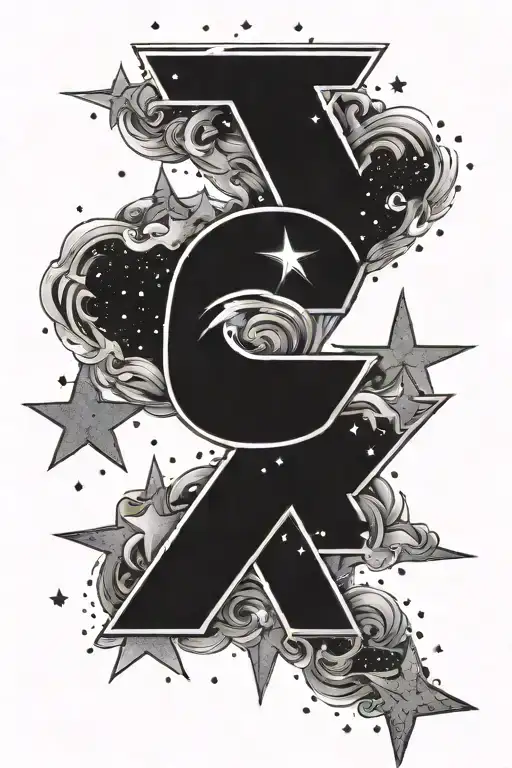 The Word Greatness Surrounded By Stars Shining And Galaxies