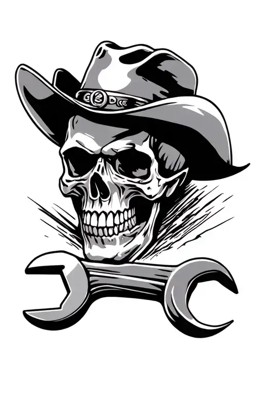 Cowboy Skull Wrench Whiskey Diesel