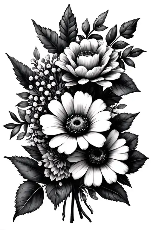 June And December Birth Flower Bouquet Tied