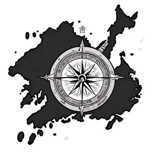 Okinawa Japan Map With Compass