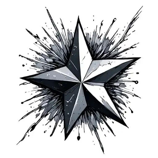 Soft Hand Drawn Star Tatto