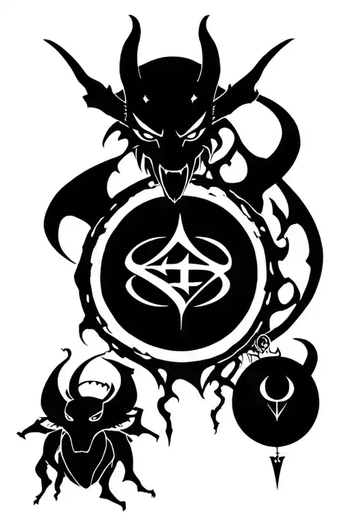 A Combination Of The Black Butler Anime Demon Seal And The Beelzebub Anime Demon Symbol