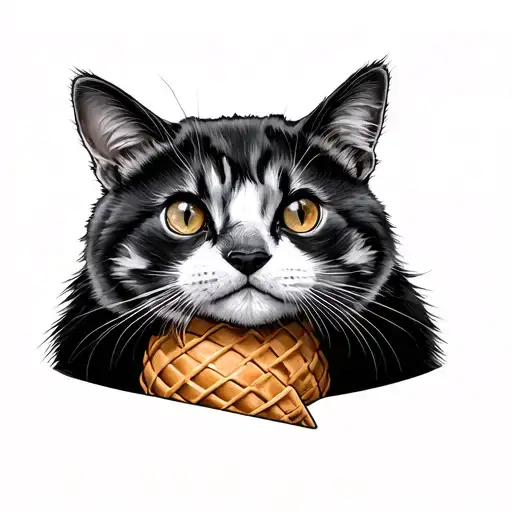 The Cat Wears A Panda Cone