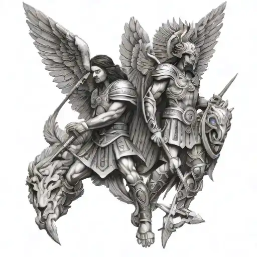 Archangel Michael And Aztec War God