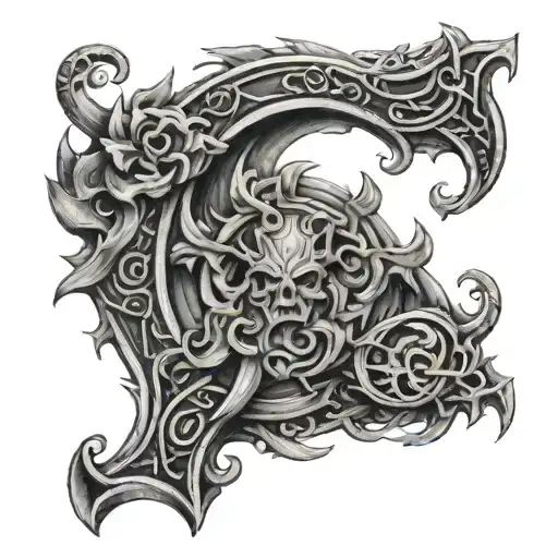 Norse Black Grey Tattoo Sleave