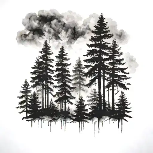 Foggy Pine Forest
