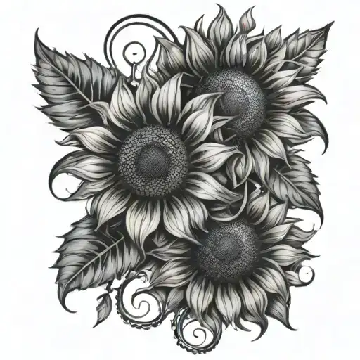 Sunflowers And Picses Zodiac Sign Intertwined