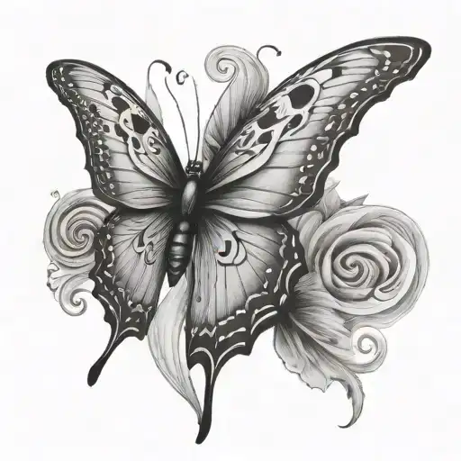 Side View Butterfly With Large Eye On The Single Wing