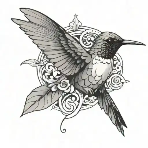 Black-grey Hummingbird With A Cross-shaped Pattern On Its Chest