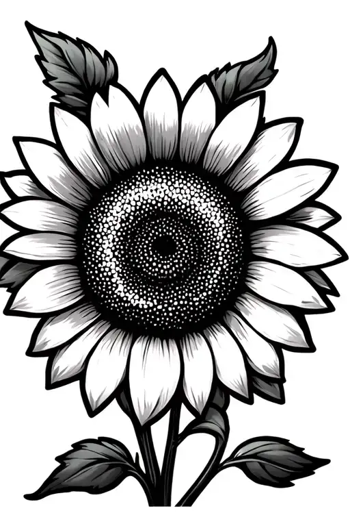 Hippie Sunflower Cartoon