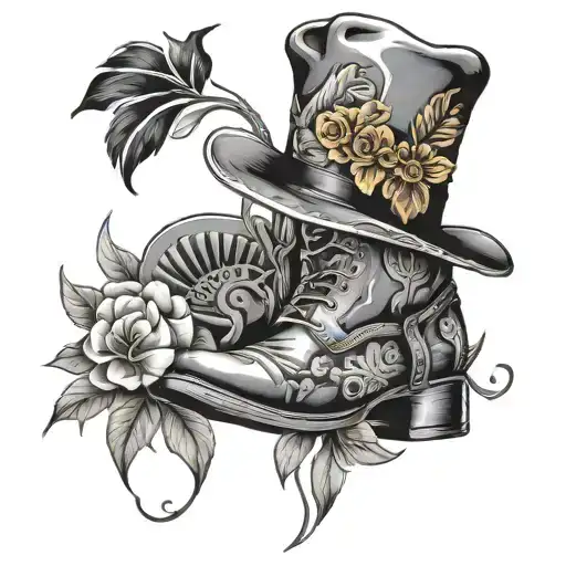 Cow Boy Boots Pheasant Cow Boy Hat Flowers