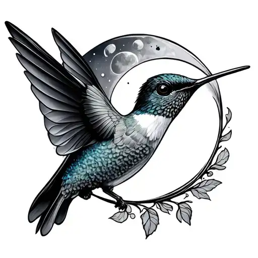 Crescent Moon Hummingbird Hovering