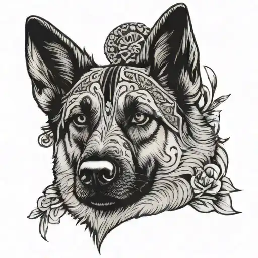 Day Of The Dead German Shepard Floppy Ears