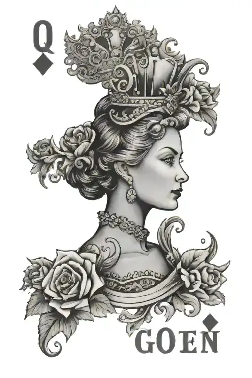 Queen Card Design Featuring