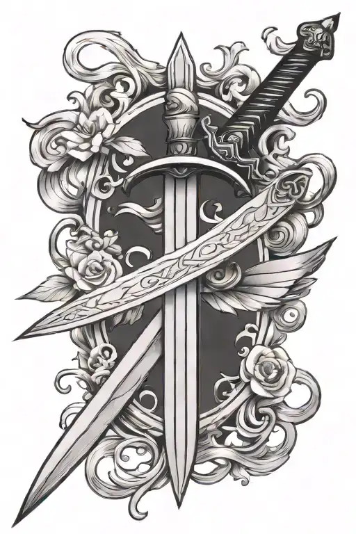 Simple Black Long Sword