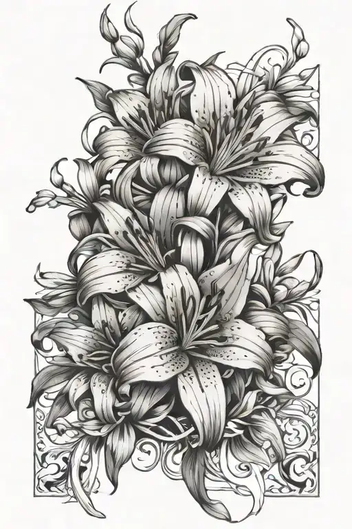 Lily Flower Intertwined With Gladious Bouquet