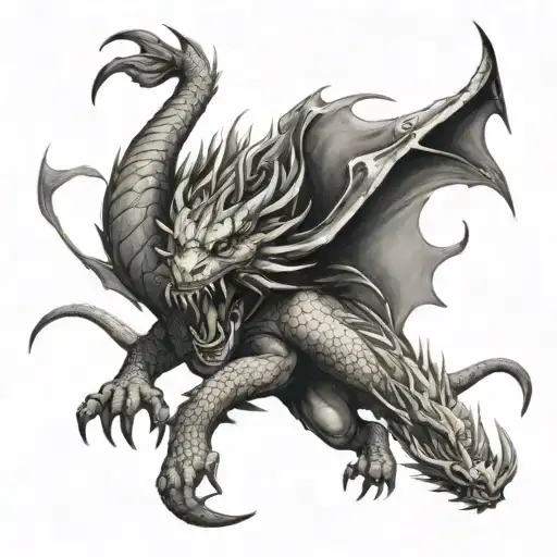 Dragon Aggressive With A Lion