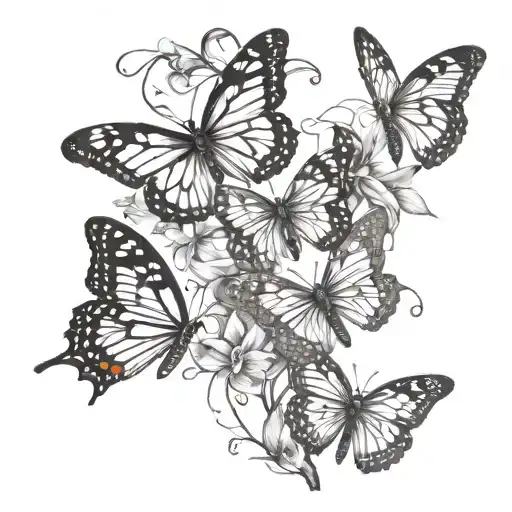 Butterflys In A Line