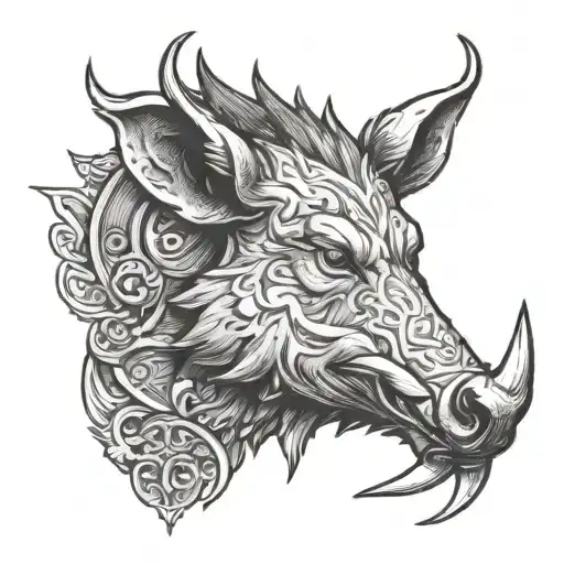 Wildboar Head And Dagger