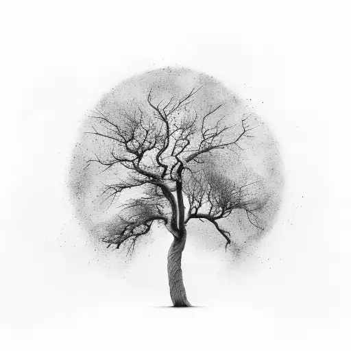 Tree Dissolving Into Ash