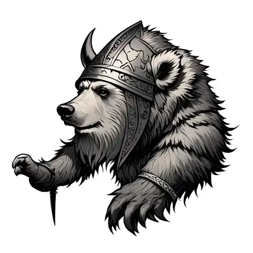 Viking Bear And Helm Of Awe Arm