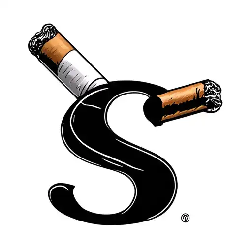 Marlboro Cigarette With The Initial S Somewhere
