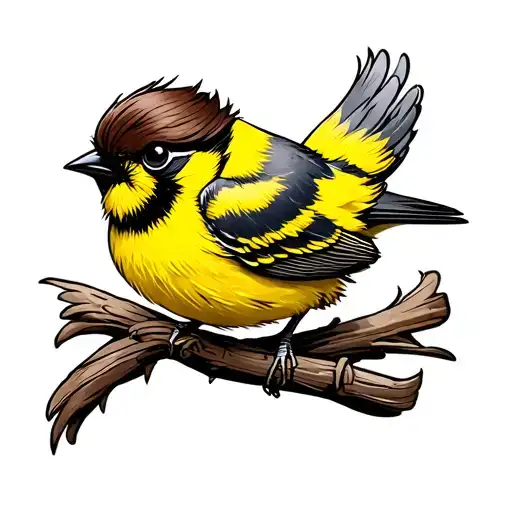 The Yellow Tweedy Bird With Brown Hair
