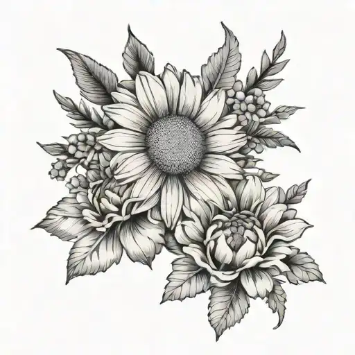 Daisy And Carnation Flower