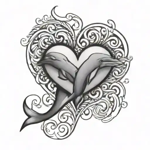 Dolphin Heart Infinity Symbol