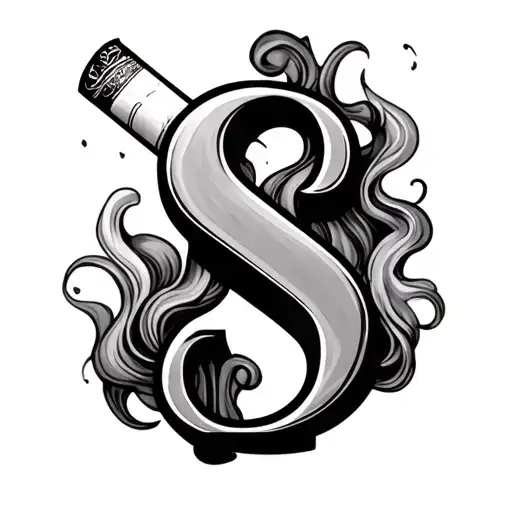 Marlboro Cigarette With The Initial S In The Smoke