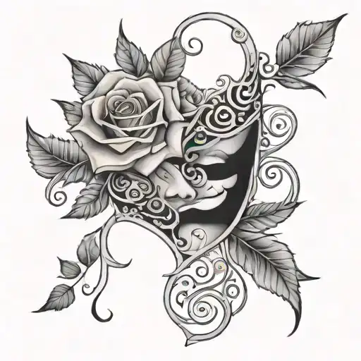 Semi Colon Music Notes Theatre Mask Roses And Thorns
