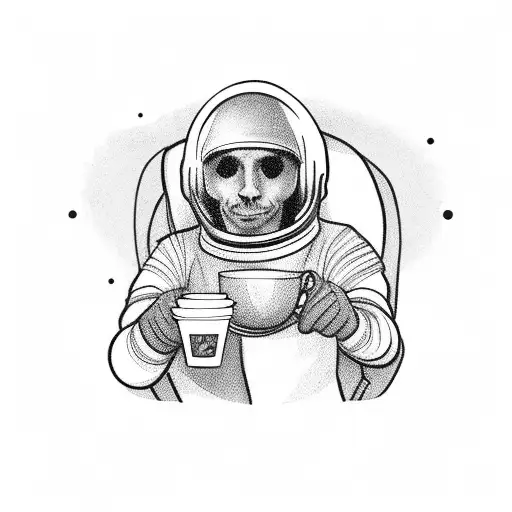 Astronaut Drinking Coffee
