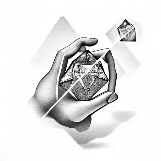 Hand Touching A Diamond