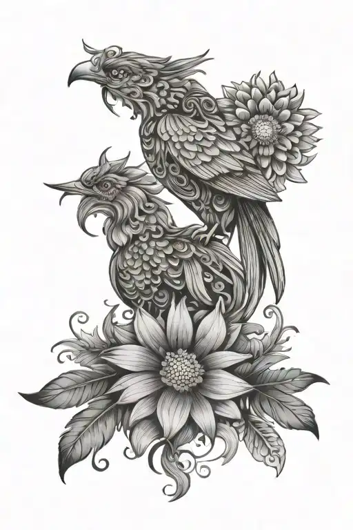 Phoenix Daisies Mandala Design Incorporating