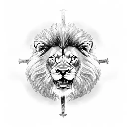 Catholic Cross Lion