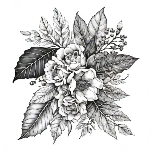 A Makeup Palette With Nature Elements Like Leaves And Flowers As The Colors