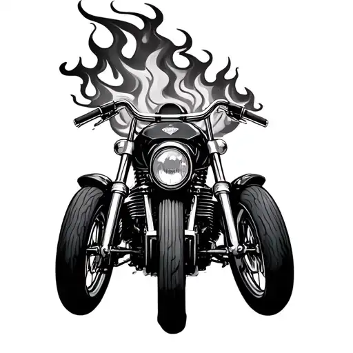 Harley Davidson Motorcycle On Fire