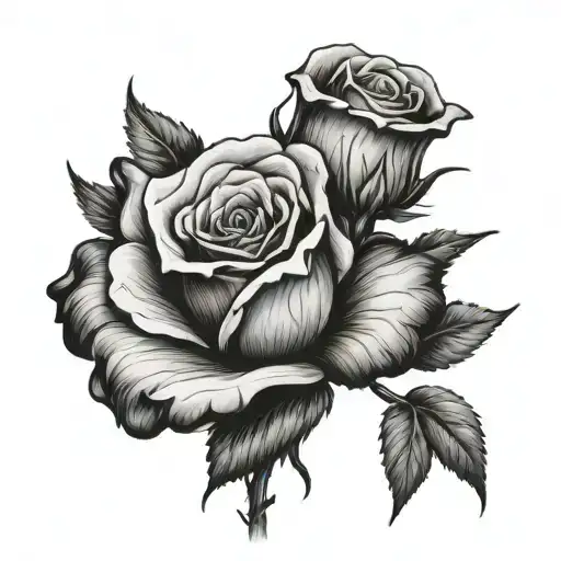 Rotting Rose On Stem