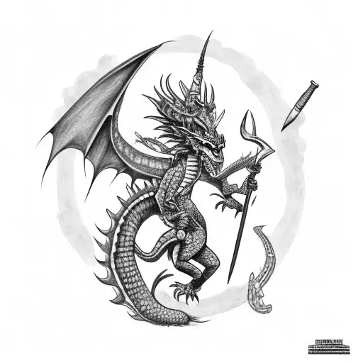 Mexican Dragon Aztec Warrior Girl