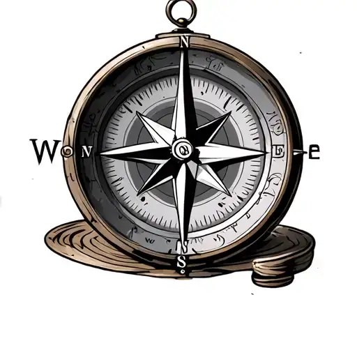 Compass Travel Themed Tattoo Featuring