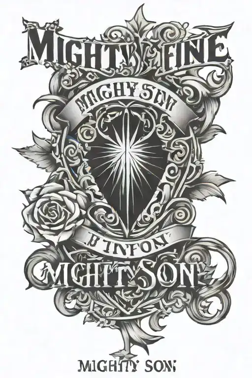 Text Saying Mighty Fine Son