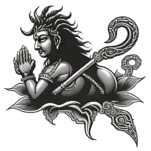 Medicine Symbol Combined With Lord Shiva Trishul