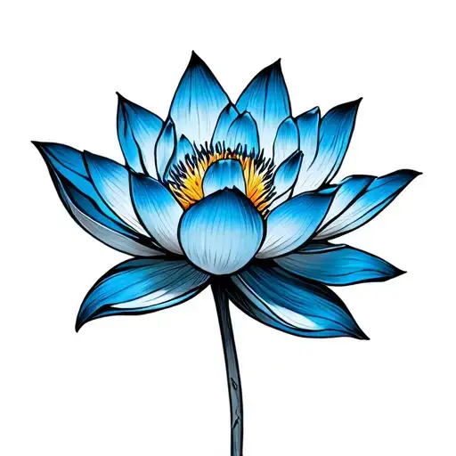 Cat Paw Print Blue Lotus Flower